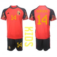 Otroški Nogometni dresi Belgija Dries Mertens #14 Domači SP 2022 Kratek Rokav (+ Kratke hlače)